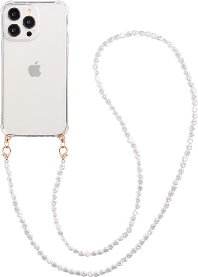 Casies hoesje geschikt voor Apple iPhone 11 Met Afneembare Parel Koord - Telefoonhoesje met parelkoord - Strap Case - Detachable - Lanyard - Crossbody - Transparant