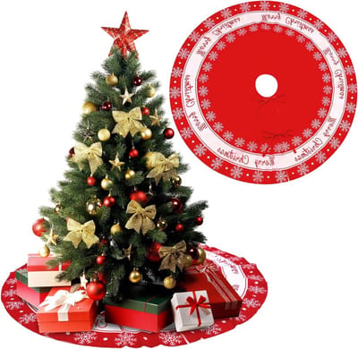 Kerstboomrok 90 cm met prachtig sneeuwvlokpatroon, ronde kerstboomdeken voor huisdecoratie en feestelijke sfeer
