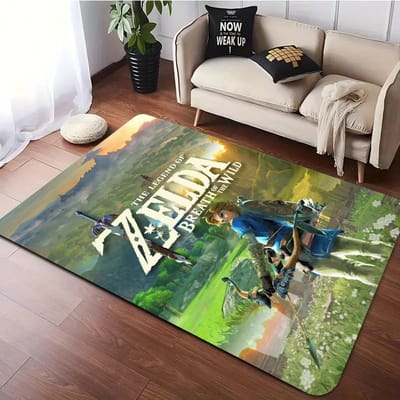 Z-Zelda's Hyrule Game Geïnspireerd Tapijt voor Woonkamer Sofa Decor Slaapkamer Zachte Vloermat Balkon Lounge Antislip Tapijt Cadeau 50X80CM