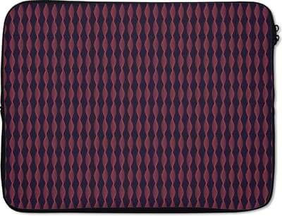 Laptophoes 17 inch - Patronen - Abstract - Vintage - Laptop sleeve - Binnenmaat 41x28 cm - Zwarte achterkant - Back to school spullen - Schoolspullen jongens en meisjes middelbare school - Macbook air hoes - Chromebook sleeve
