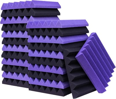 Set van 24 akoestische panelen voor muurisolatie - Geluidsabsorberende schuimpanelen met hoge dichtheid voor betere akoestiek