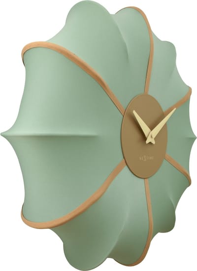 Wandklok 50cm-Silent-Green Pea-Fabric/Metal-NeXtime 'Ultimo'