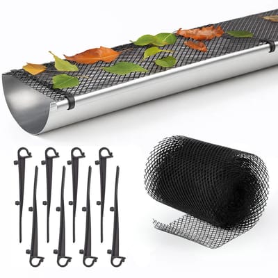 Lomera Dakgootbeschermer - Flexibel Kunststof Gaas - Dakgoot Bescherming - Weerbestendig - Op Maat Te Knippen - Onbreekbaar Kunststof - 6 Meter Lengte - Geschikt Voor Dakgoten - Kunststof Materiaal - Bladbescherming - Gootgaas Met Klemmen
