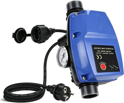 Pompbesturing - Drukschakelaar waterpomp - Automatische waterdruk - Geïntegreerde droogloopbeveiliging - max. 10 bar - Blauw en zwart