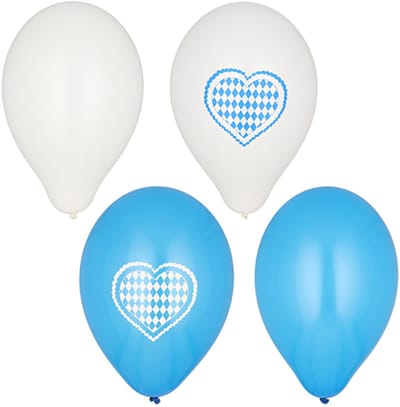 12x 20 Ballonnen Ø 25 cm assorti kleuren Beiers blauw