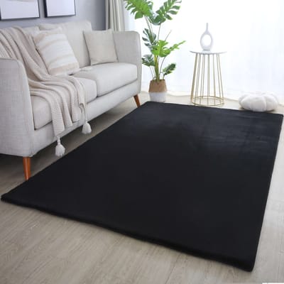 Flycarpets Teresa Hoogpolig Fluffy Vloerkleed - Zwart - 160x230 cm
