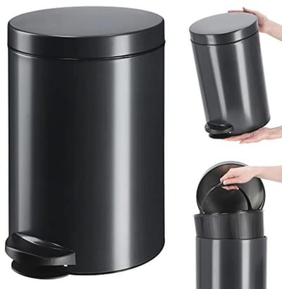 Elegante Pedaalemmer met Schommeldeksel - 14L - Ronde Afvalemmer voor Keuken en Badkamer