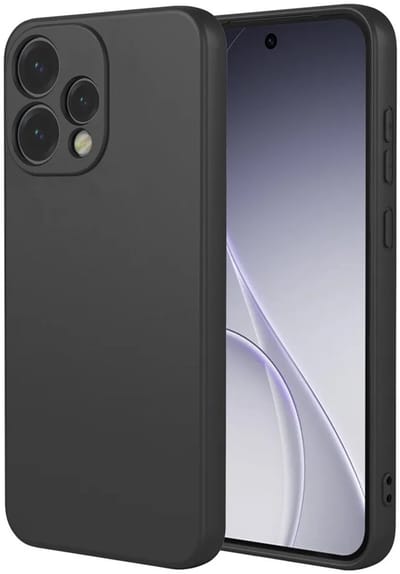 Hoesje geschikt voor Oppo Reno15 - Phonesta Soft Silk Silicone Back Cover - Zwart