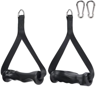 Dailygoods- Oefenhandgrepen 2 Stuks - Antislip Handvatbevestigingen - Ergonomisch Ontwerp - Slijtvast PP-Materiaal - D-Gesp voor Kabelmachine - Fitnesshandvatten