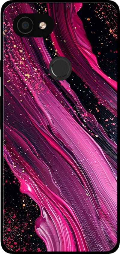 Smartphonica Telefoonhoesje voor Google Pixel 2 XL met marmer opdruk - TPU backcover case marble design - Paars Roze geschikt voor Google Pixel 2 XL