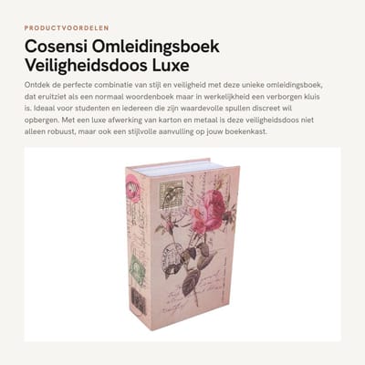 Dailygoods- Omleidingsboek Veiligheidswoordenboek - Geheime Opbergdoos - Boekenkluis met Sleutel - Robuuste Kluis - Verborgen Veiligheid - Luxueus Ontwerp
