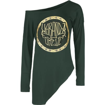 Black Panther Shirt met lange mouwen - Golden Logo - S - voor Vrouwen - groen