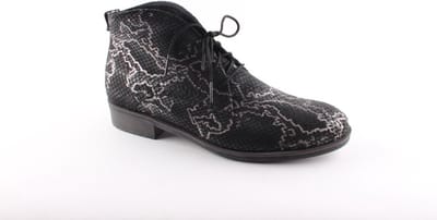 Durea 9610 Veterlaars Smal zwart print dames