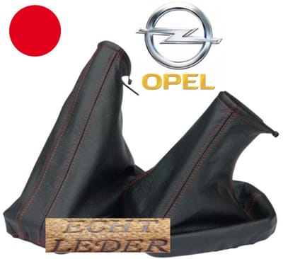 Echt Leder Pookhoes & Handremhoes Opel Tigra TWIN Top Bj 2004-2010 Rode Stiksels