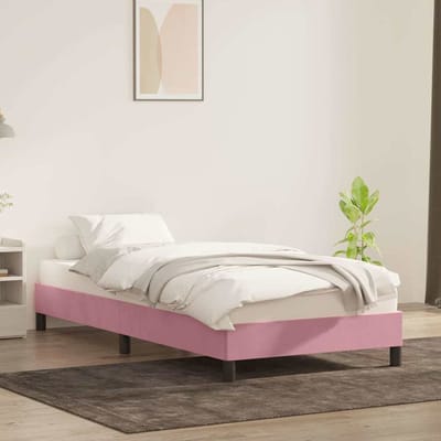 vidaXL - Bedframe - zonder - matras - 100x220 - cm - fluweel - roze