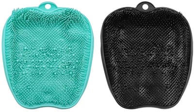 Dailygoods- Voetscrubber met Antislip Zuignappen - Voetborstel - Voetverzorging - Douchemat - 2 Stuks - 28 x 24,5 x 4 cm - Voetmat