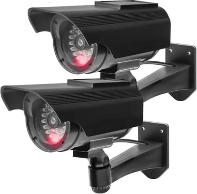 Dummy Camera Set - Nep Beveiliging - Draadloze Afschrikking - Zonne-energie Knipperend - 16x8x18cm - Zwart
