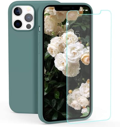 Hoesje Geschikt voor iPhone 12 Mini Hoesje - Soft Nano siliconen cover TPU backcover - Pine Groen met 1x Screenprotector