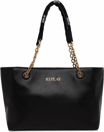 REPLAY Schoudertas Shopper Black Zwart