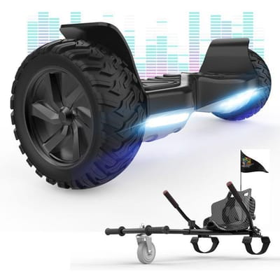 Hoverboard RCB 8,5 Inch Elektrische Scooter All-Terrain Gyropode Hummer Bluetooth LED + Hoverkart Karting Verstelbaar Zwart zwart