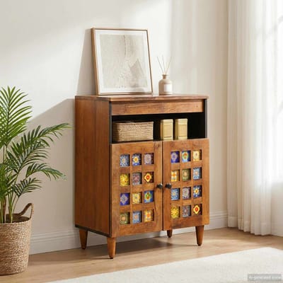 vidaXL - Dressoir - Walnotenhout - 60 - x - 33 - x - 75 - cm - Massief - Mango - Hout