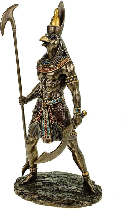 Veronese Design - Beeld/Figuur - Horus Egyptische God van Hemel en Koningschap - Zeer gedetailleerd - Zware Kwaliteit - 26cm x 15cm x 10,5cm