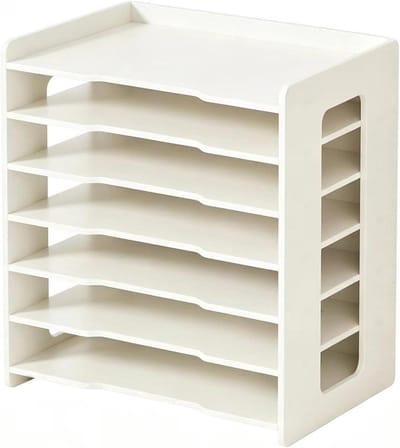 Documentenhouder - Bureau organizer - Bureau opruimen - 7 Gelaagde Vakken - 44.5 x 39.5 cm - Zwart
