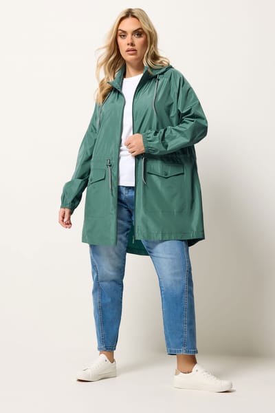 Yours Groene Lichte Parka Met Trekkoord Size 42