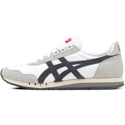 Onitsuka Tiger Dualio Tissu Cuir Fendu Vache Chaussures de Sport Décontractées Confortables Antidérapantes Tige Basse Chaussures Lifestyle Baskets Unisexe Noir Blanc D600N-0190 41.5 gray