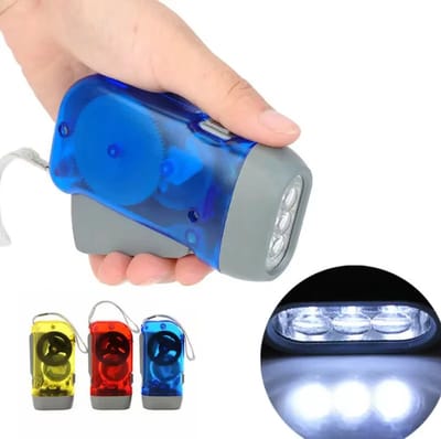 Actie4you® - Led Zaklamp oplaadbaar - Knijpkat - Dynamo - Handmatig - Zelf opladende Zaklamp – Nood Zaklamp - Blauw