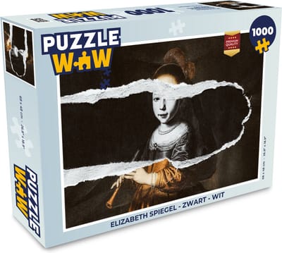 Puzzel Elizabeth Spiegel - Zwart - Wit - Legpuzzel - Puzzel 1000 stukjes volwassenen