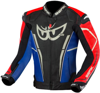 Berik Street Pro Evo Zwart Rood Blauw Leren Motorjas - Jas