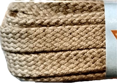 1 Paar medium platte schoenveters - 8 mm breed - 75 cm lang - Zilvergrijs - 100% katoen