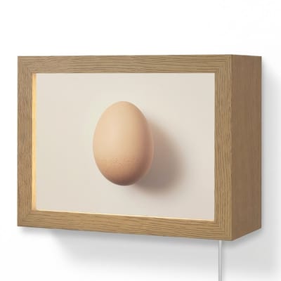 Wandlamp 20x15 cm - Oplaadbaar - Ei - Beige - Ovaal - Egaal - Wandlampen binnen woonkamer - Slaapkamer lamp met kabel - Decoratieve nachtlamp - Vloerlamp snoer