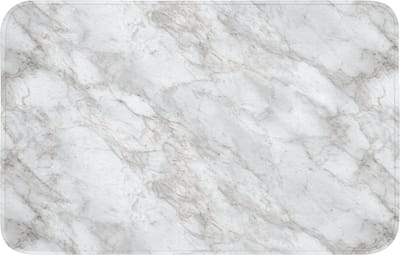 Badmat 80x50 cm - Antislip - Grijs - Wit - Marmer - Badmatten voor badkamer - Badkamermat - Douchemat - Badkamer mat