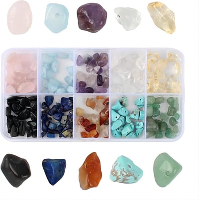 Famanu - Kristallen chip kralen set 300 stuks – Onregelmatige natuursteen kralen – Voor sieraden maken