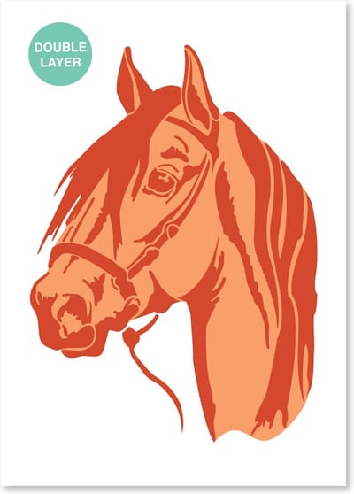 Paard sjablooon - 2 lagen kunststof A3 stencil - Kindvriendelijk sjabloon geschikt voor graffiti, airbrush, schilderen, muren, meubilair, taarten en andere doeleinden