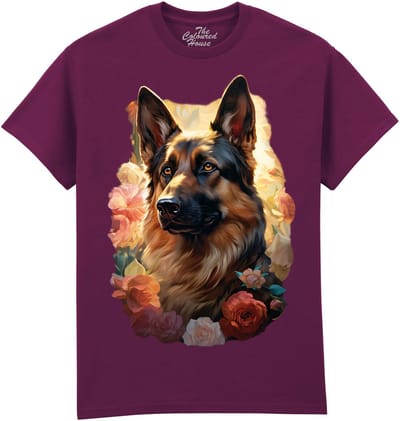 Duitse Herder German Shepherd Portrait The Coloured House T-shirt S