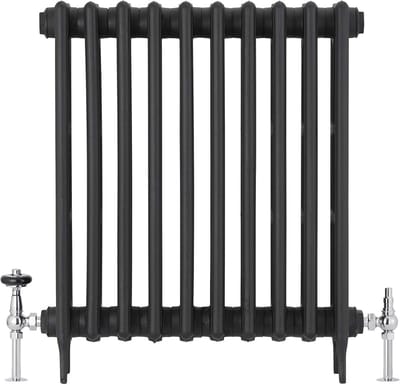 Traditionele Thermostatische Radiatorkraan met Houten Wieldop - Chroom Afwerking