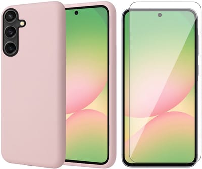 Hoesje geschikt voor Samsung Galaxy A56 / A36 - Screenprotector Glas - Mat Back Case Roze