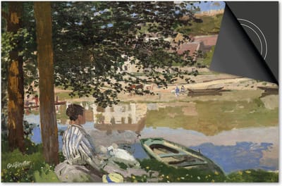 Inductie beschermer 60x60 - afdekplaat inductie mat - Dietrix Kookplaat beschermer - Exclusief - Oude Meesters - Claude Monet On the Bank of the Seine Bennecourt