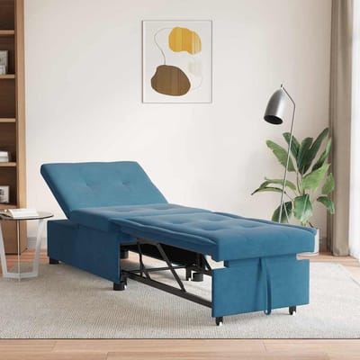 vidaXL - Slaapbank - Blauw - 194 - x - 67 - x - 82 - cm - Fluweel