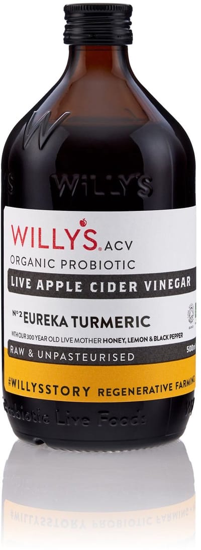 Willy's Biologische Live Turmeric & Honey Apple Cider Vinegar 500 ml