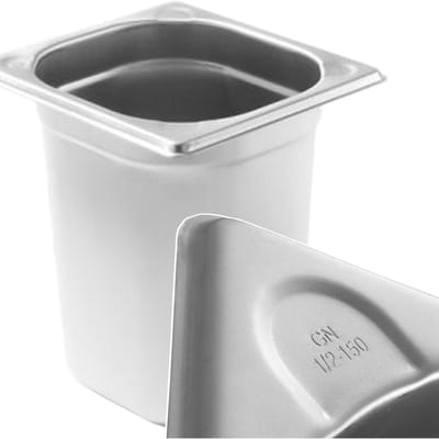 HENDI Gastronorm container – versterkte hoeken – 1,6L – roestvrij staal – 100mm hoog