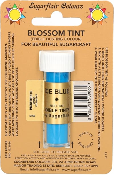 Sugarflair Eetbare Kleurpoeder - IJsblauw - 7ml - Voedingskleurstof