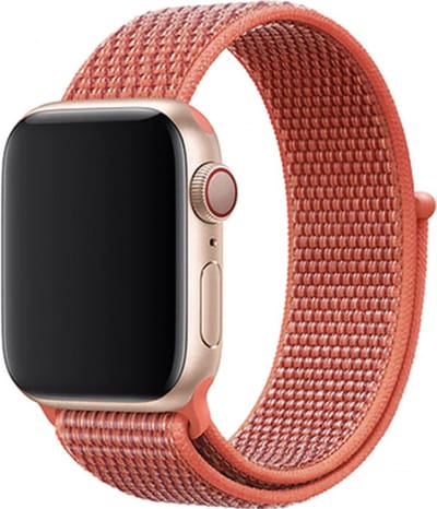 YPCd® Bandje Geschikt voor Apple Watch - Nylon Klittenband - Oranje - 38/40/41 mm - Ademend Sportbandje - Comfortabel & Verstelbaar