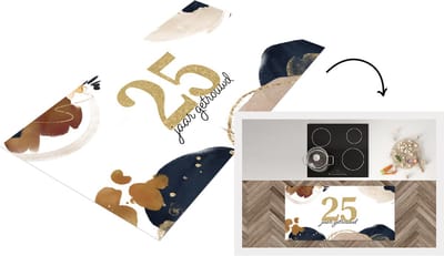 Keukenloper - Loper keuken - Trouwen - Quotes - 25 jaar getrouwd - Spreuken - 120x60 cm - Keukenloper vinyl