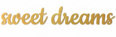Houten wanddecoratie - Wooden wall decoration | Sweet dreams 104 x 17cm | Goud - Gold | Muurdecoratie - Wall art - Wandfiguur - Babykamer - Kids - Deco