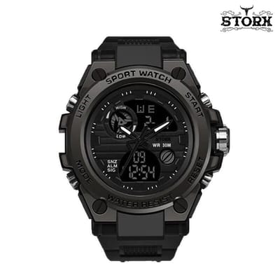 Horloge - Waterdicht - Stoer - Mannen - Rubberen band - Mat Zwart - Zilver - Trendy - Military watch - Smael - Cadeau Tip