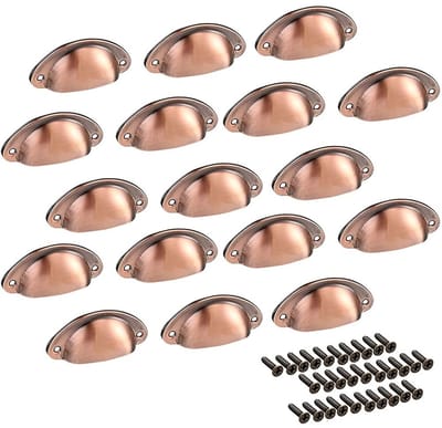 Dailygoods- Kastknoppen 20 Stuks - Retro Schelpvorm - Zinklegering - Vintage Deurknopjes - Meubelknop - Hoogwaardige Afwerking - 81 x 35 mm - Deurgrepen
